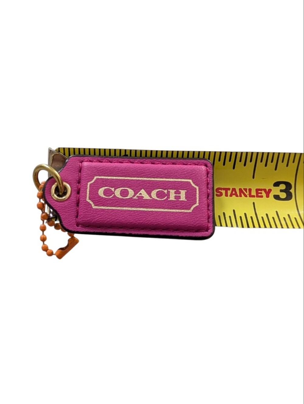 Coach 2" Leather Hangtag Trio - Coral, Royal Blue, Fuchsia - Picture 3 of 3
